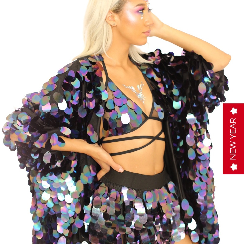 Multicolor Sequin Jacket duster - Picture 5 of 6